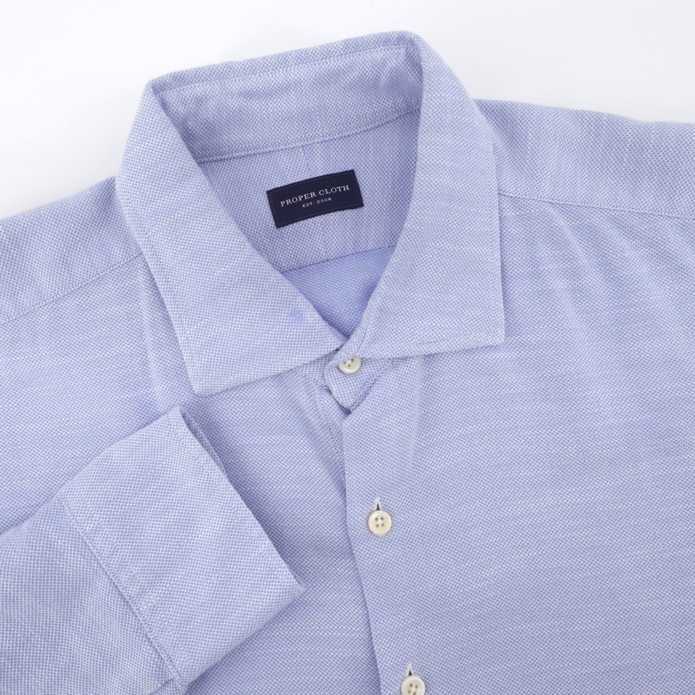 Proper Cloth Cotton Button Down Shirt Blue Long Sleeve Mens Fits XL